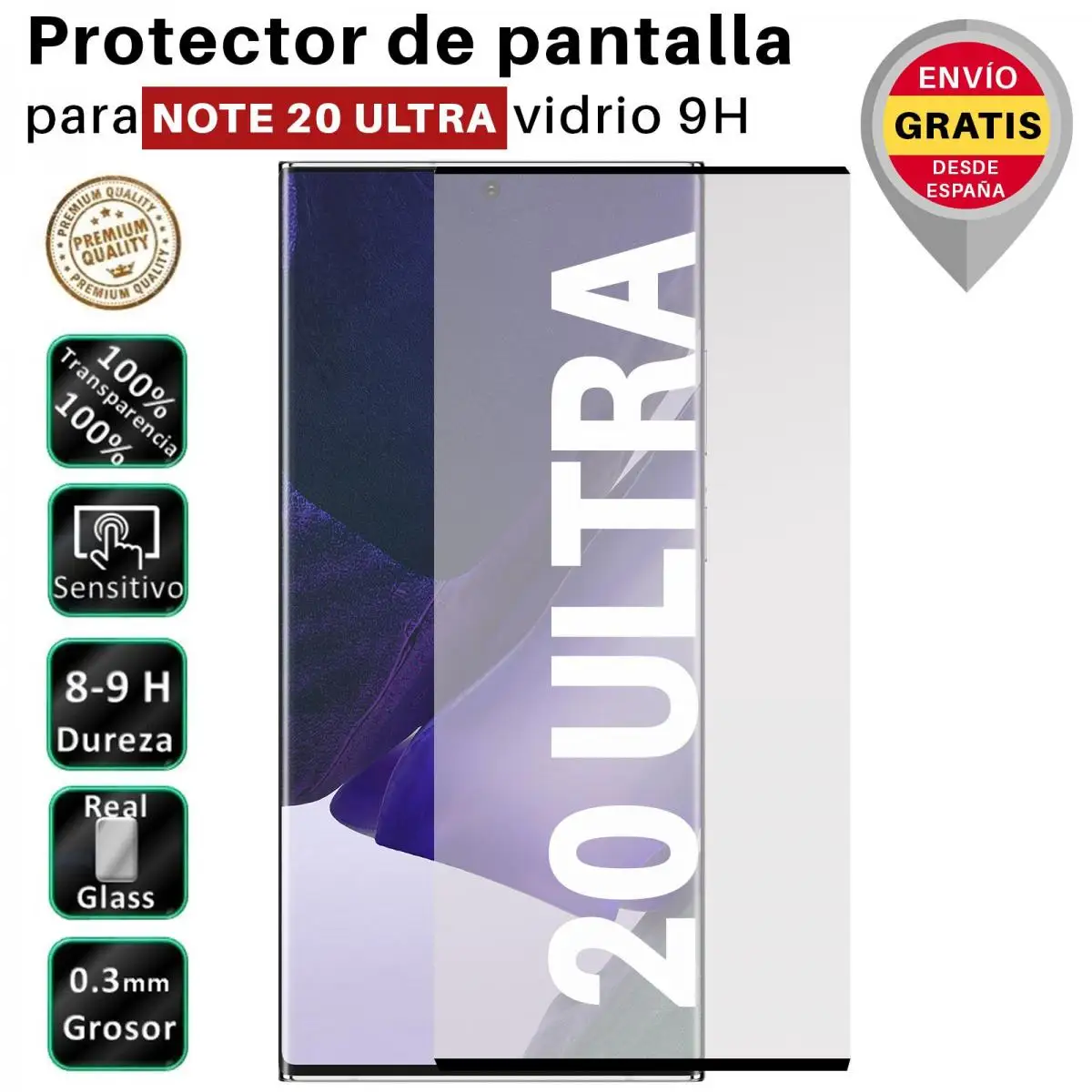 Protettore Schermo Per Samsung Galaxy Note 20 Ultra Nero