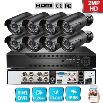 

720P AHD Security Camera DVR CCTV Camera System With 8PCS Weatherproof Outdoor Camera UK Plug