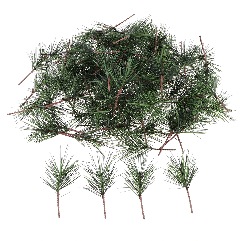100x Artificial Pine Picks Pine Needle Garland Christmas Holiday Home Decors 100x Artificial Pine Picks Pine Needle Garland Christmas Holiday Home Decors