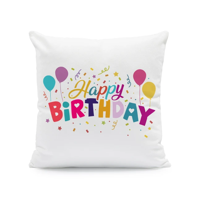 Housse de coussin 45x45 Joyeux Anniversaire