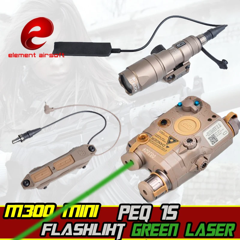 Element Airsoft surefir M300 мини охотничий Wapen светильник IR зеленый лазер PEQ15 двойной