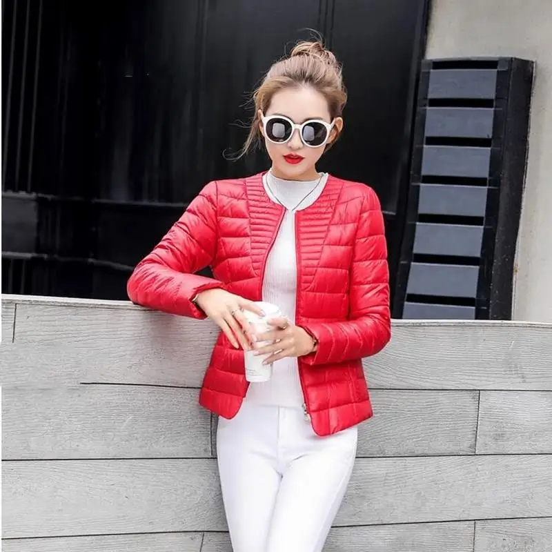 2019 Fashion Ultralight Parka Winter Jacket Solid Women's Jackets Short Warm Thin Coat | Женская одежда