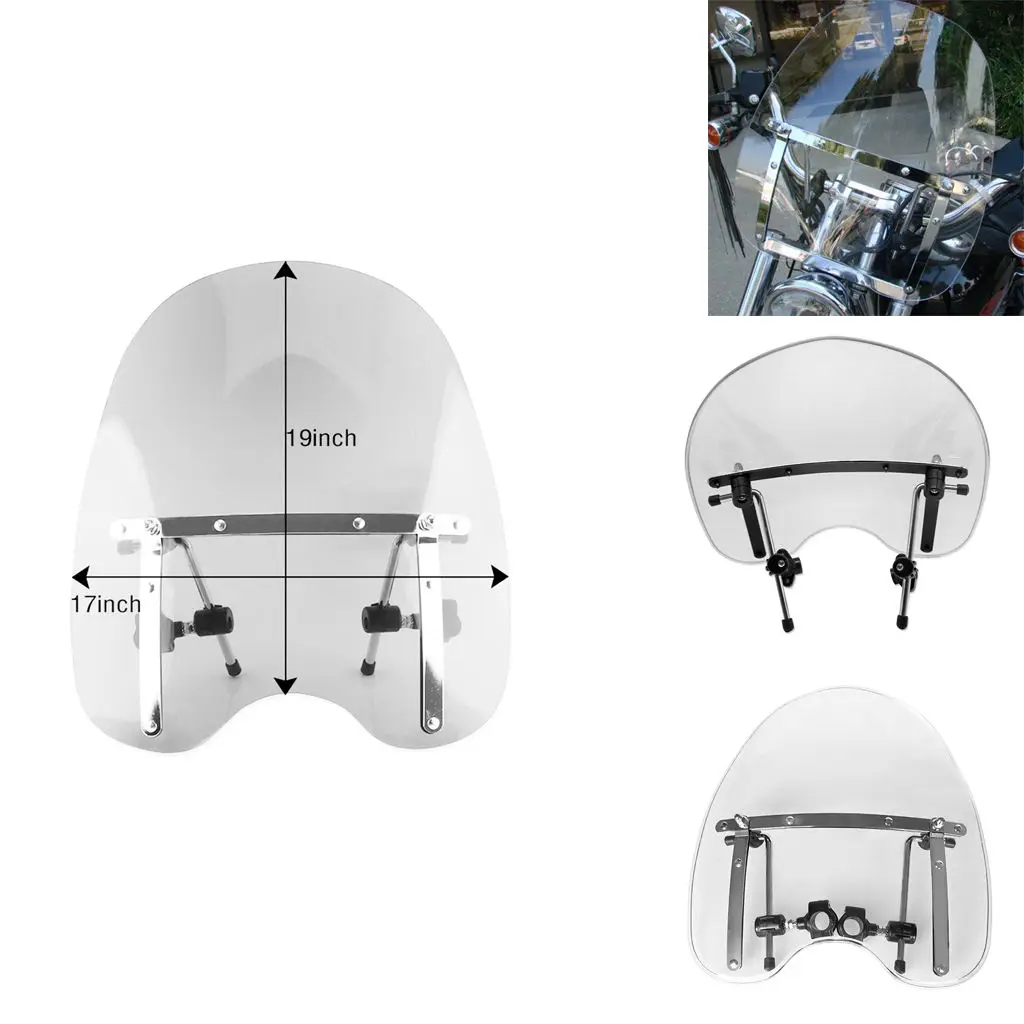 19 ''x 17'' прозрачное лобовое стекло для Honda Shadow Spirit Valkyrie VTX VT ACE 600 750 1100 Cruiser |