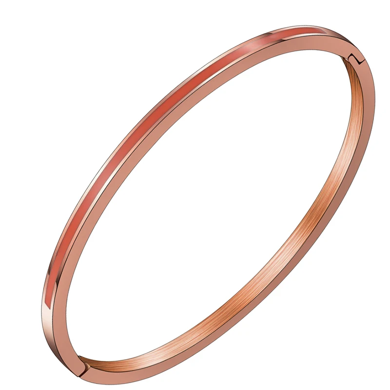Letdiffery 7 цветов нержавеющая сталь 3 мм женские браслеты высокого качества эмалированные модные украшения лучший друг подарки - Окраска металла: orange