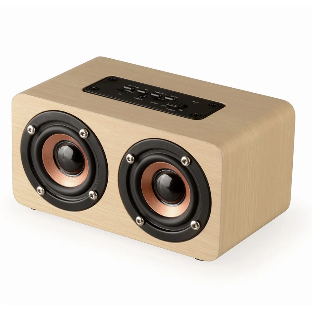 

VOBERRY Wooden Wireless Bluetooth Speaker Portable HiFi Shock Bass Portable Wireless Speaker Sound System 3D Music Surround