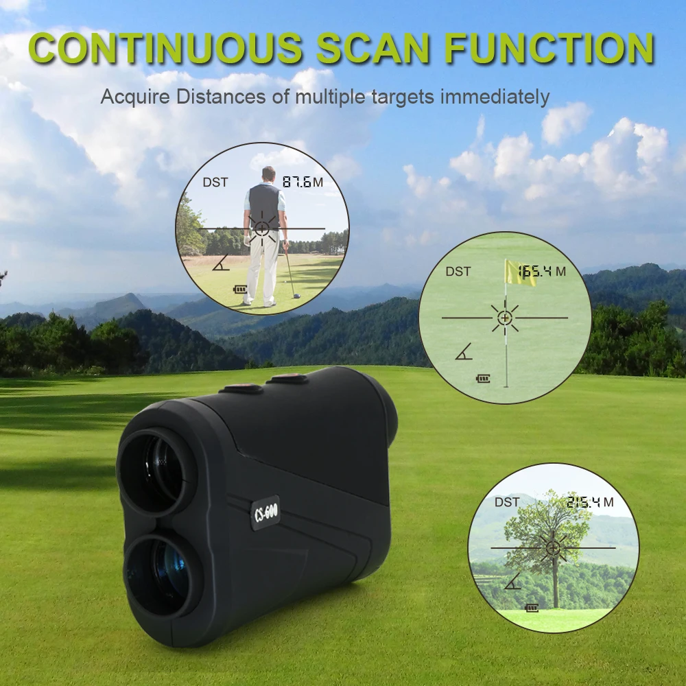 Bosean Golf Laser Rangefinder Flag-Lock Pin-Seeker Distance Meter Hunting 7 Modes Free Battery