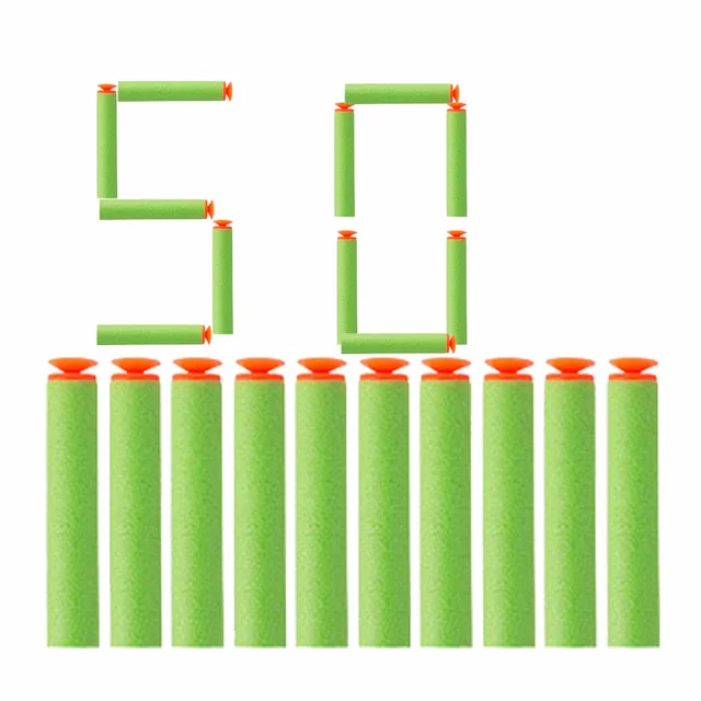 Refill Darts Bullets For Nerf N-strike Elite Series Blasters Children Toy Gun Blue Soft Bullet Foam Guns Accessories 50 pcs  Suction head