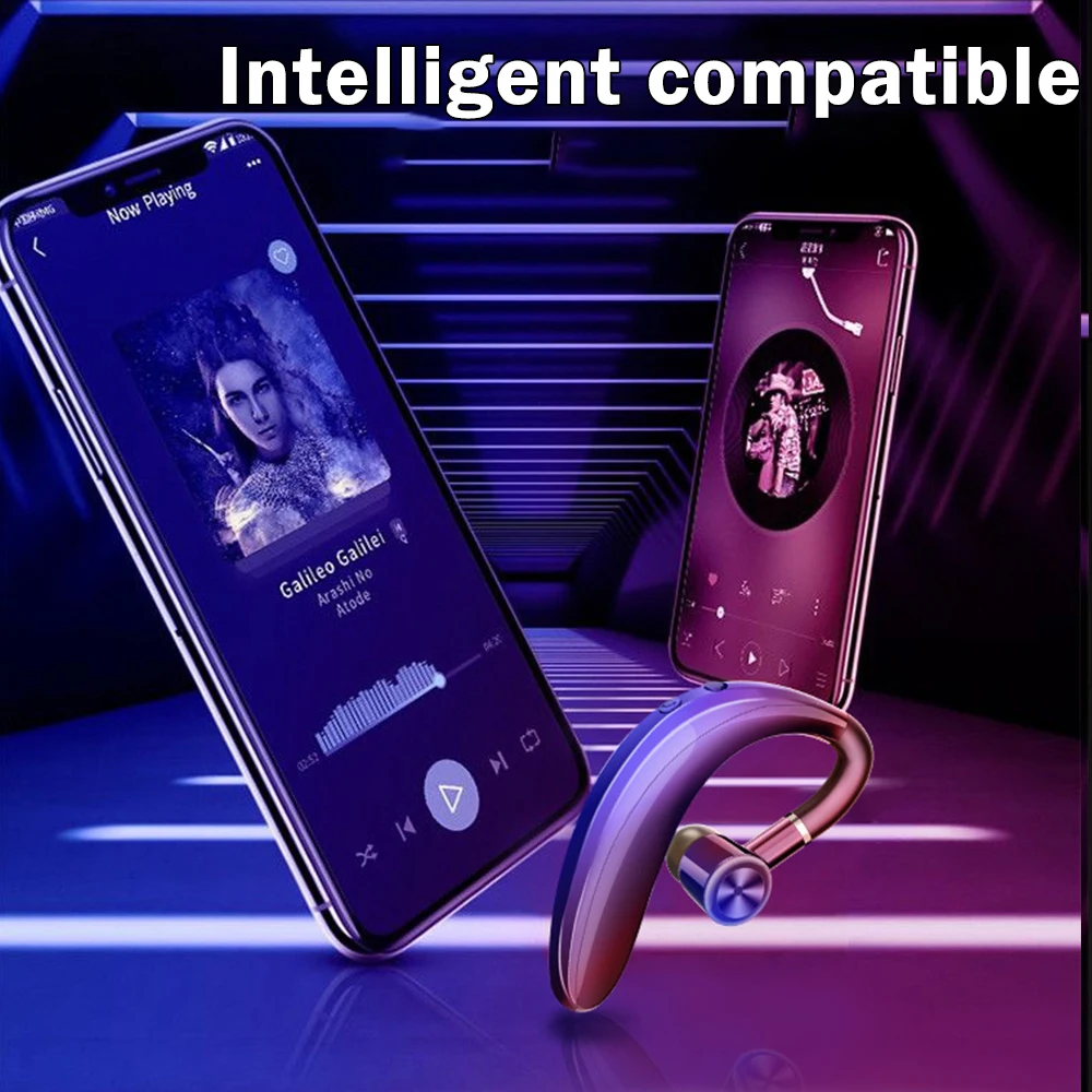 S109 Single Bluetooth Business Wireless Headset CVC6 0 Noise Reduction HD Call Sport Ear Hook Earphone Support Fast Charging