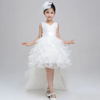 

Fashion Baby Girls Lace Dress Kids Lovely Ball Gown Dress Dance Princess Dress Clothing Big Bowknot Chrildren Irregular Dresses