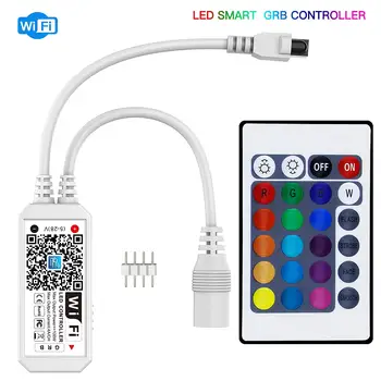 

DC 5V 12V 24V RGB LED Wifi Controller Mini Smart Light Strip Music Switch Wireless Remote Control 5050 WS2811 WS2812B Magic Home