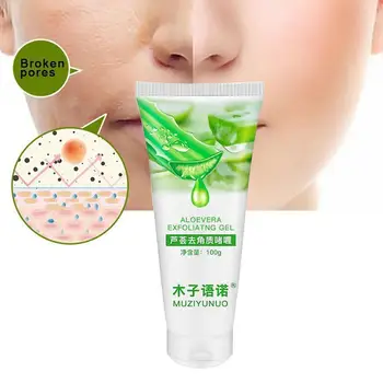 

100g Aloe Acid Deep Cleansing Exfoliating Peeling Gel Moisturizes Organic Exfoliating Face Cleaner Scrub Soft Cream W1J3
