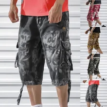 Красивые летние мужские камуфляжные шорты модные до колена VogueShort брюки мужские Тактический Камуфляжный мужские шорты Карго шорты Masculino