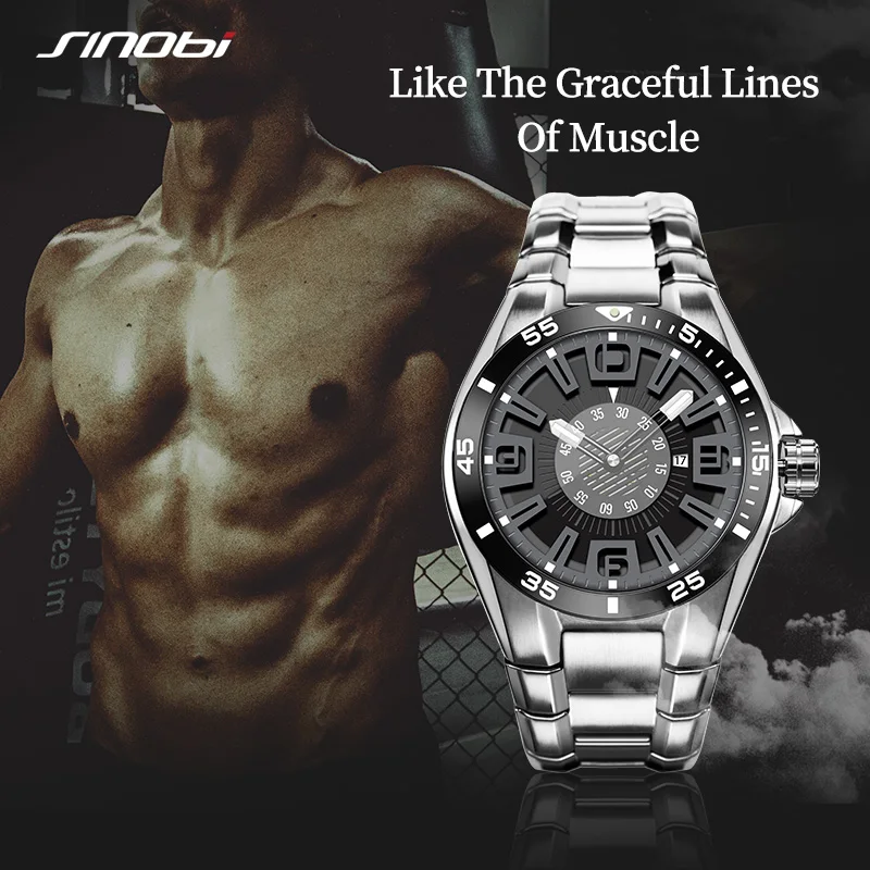 Relojes часы мужские Sinobi модные спортивные кварцевые часы мужские s часы лучший бренд класса люкс Бизнес водонепроницаемые часы Relogio Masculino