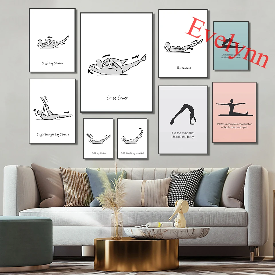 

Joseph Pilates Poster| Pilates Studio Decor |Pilates Pose Modern Living Room Decor Canvas Wall Art Prints Pilates Inspiration