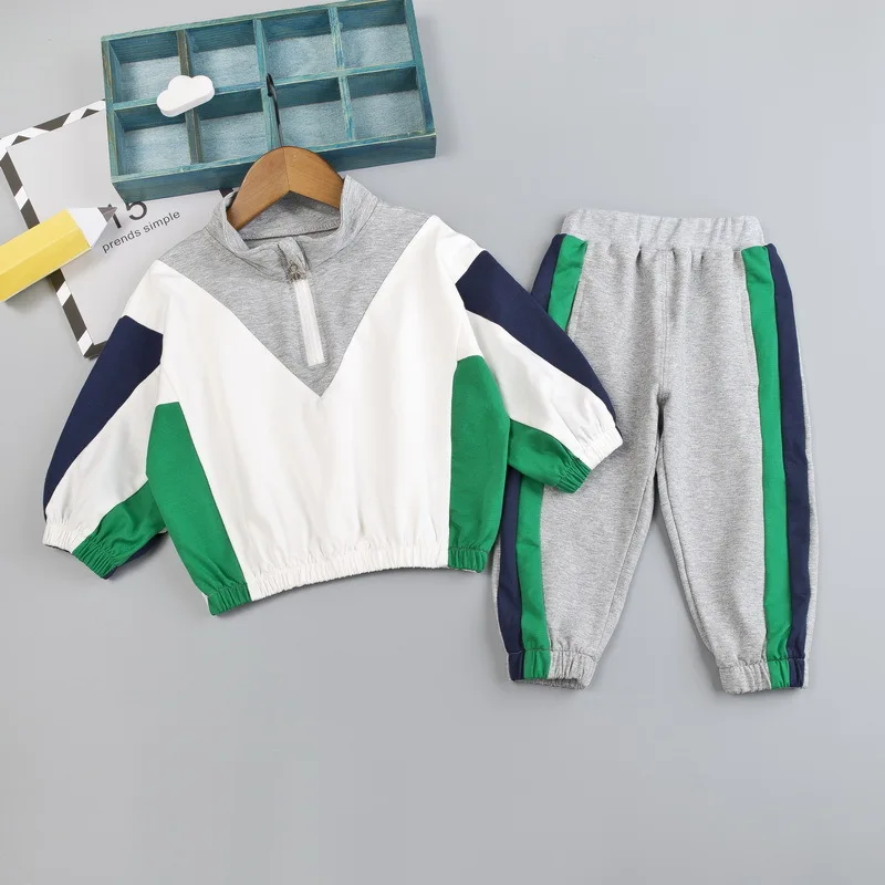 

Clothes Baby Boy Kids V Sweatshirt + Cotton Pants with Side Stripe Set Children Toddler Boy Spring Autumn Clothing Set