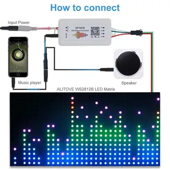 

LED Controller, WS2812B WS2811 Music Sync Bluetooth Controller, iOS Android Smartphone App Control for WS2813 SK6812 SK6812-RGBW
