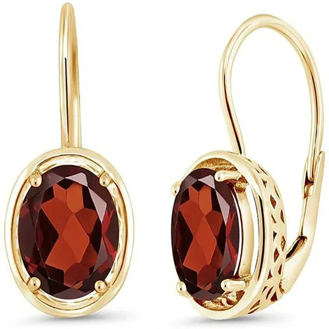 Crystal Female Small Oval Earrings Gold Color Clip Earrings For Women Red Stone Earrings