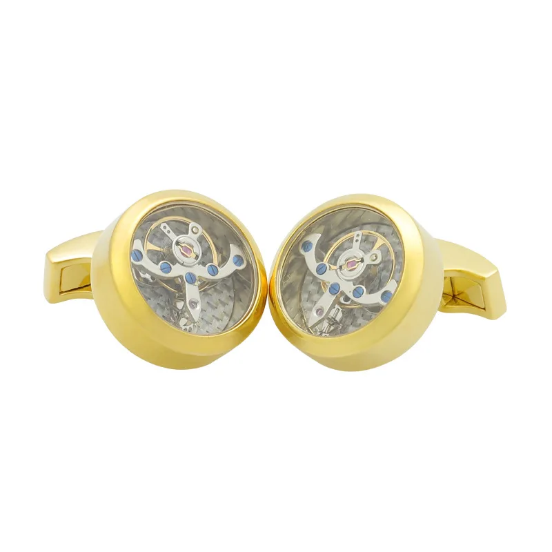 

Top Grade Watch Tourbillon Cufflinks Balance Wheel Mobile Cufflinks Flywheel Movement Gold Watch Movement Cufflinks Manufacturer