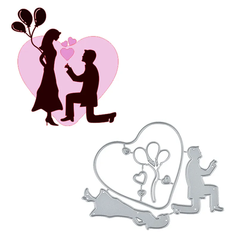 

Naifumodo Couple Dies Heart Metal Cutting Dies for Card Making Scrapbooking Embossing Cuts Stencil Album Craft New 2019 for Dies