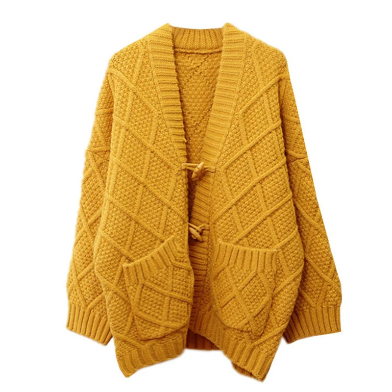 

2019 Autumn Solid Color Knitting Long Cardigan Upper Best Sweater Loose Coat Woman Befree Plus Size Streetwear Korean Mujer Zar