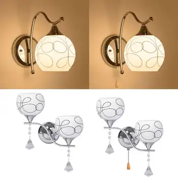 

Modern Led Crystal Wall Light Lamp Hallway Porch Bedroom Sconce Lighting Fixture,One Head With Switch