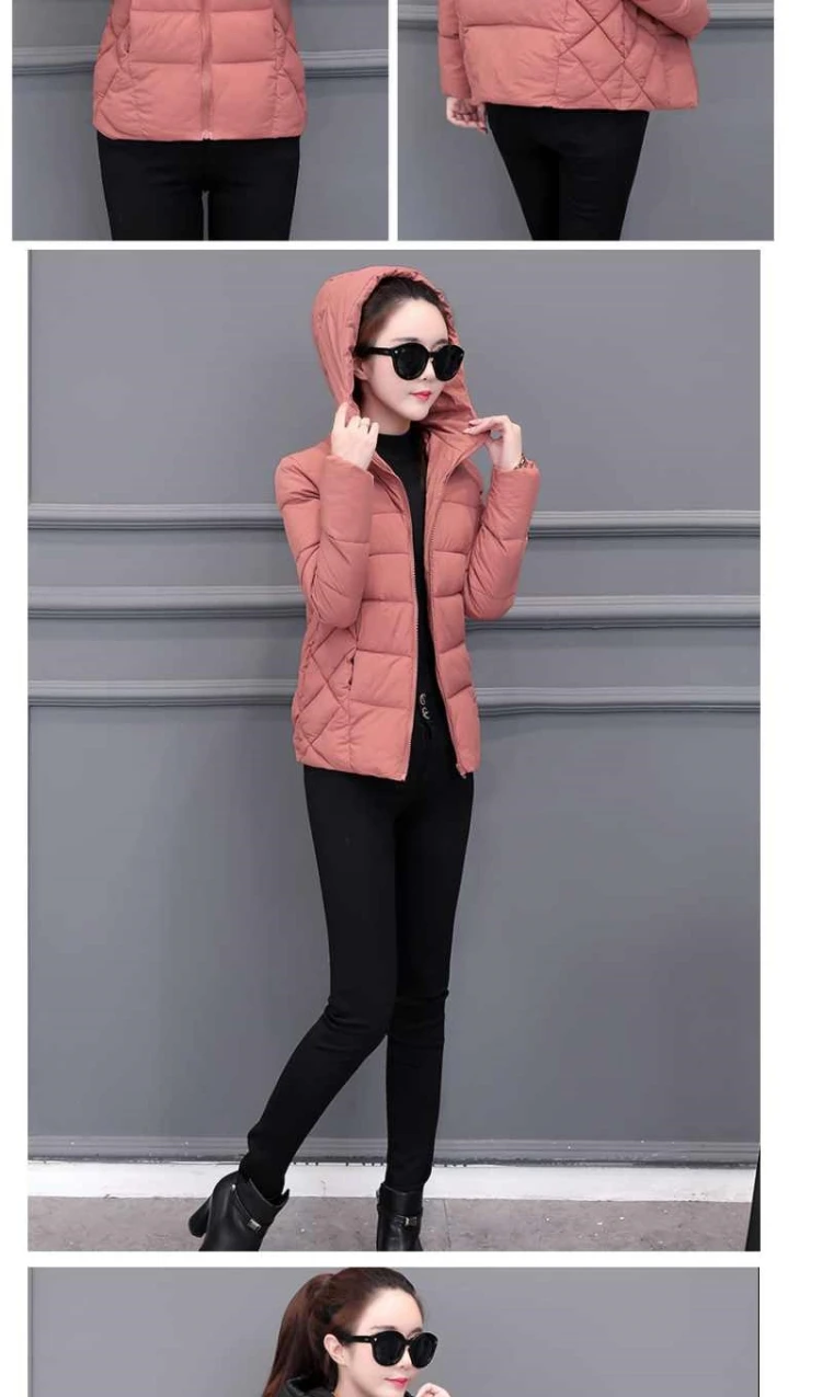 Женская короткая куртка Parkas Mujer осенняя куртка пальто Модная Осенняя однотонная теплая Повседневная пуховая парка с подкладкой Женское пальто