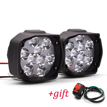 

2Pcs Universal Motorcycle LED Headlight 1000LM Chip Motorbike Driving Spotlight Street Moto Fog DRL Spot Head Light White Lamp