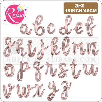 

18 inch Rose Gold Happy Birthday letter balloons Lowercase letters handwriting style letters ballons birthday party decor global