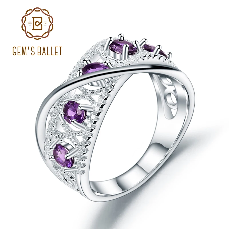 Женские обручальные кольца gemb's BALLET 0 86ct натуральный аметистовый драгоченный