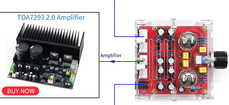 UNISIAN 6J1 vacuum tube Preamplifier board  HIFI electronic bile buffer Preamp With Acrylic Box AC12V for amplifier car audio amplifier