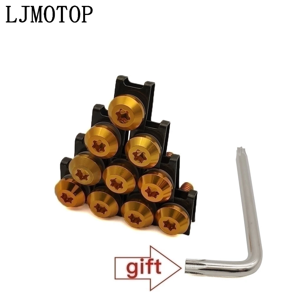 Общего назначения мотоциклетные винты обтекателей зажимы тела Пружинные болты для HONDA ST1300/ST1300A VFR800 CBR125R ST1300/ST1300A - Цвет: A-Gold-10 blocks
