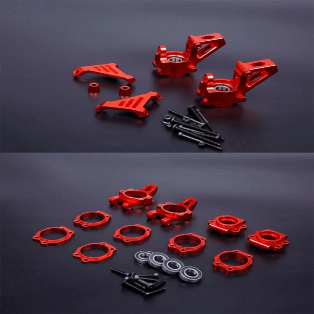 CNC Alloy Front & Rear Wheel Hub Carrier Set Fit for 1/5 HPI ROVAN ROFUN KM GTB TS BAJA 5B 5T 5SC SS