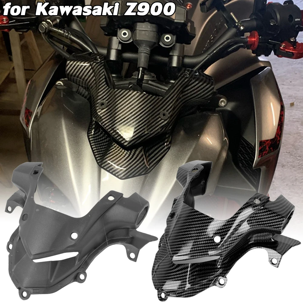 

Motorcycle Z900 Front Fairing Aerodynamic Headlight Upper Top Cover Beak Nose Cone for Kawasaki Z 900 2019 2018 17 Carbon Fiber