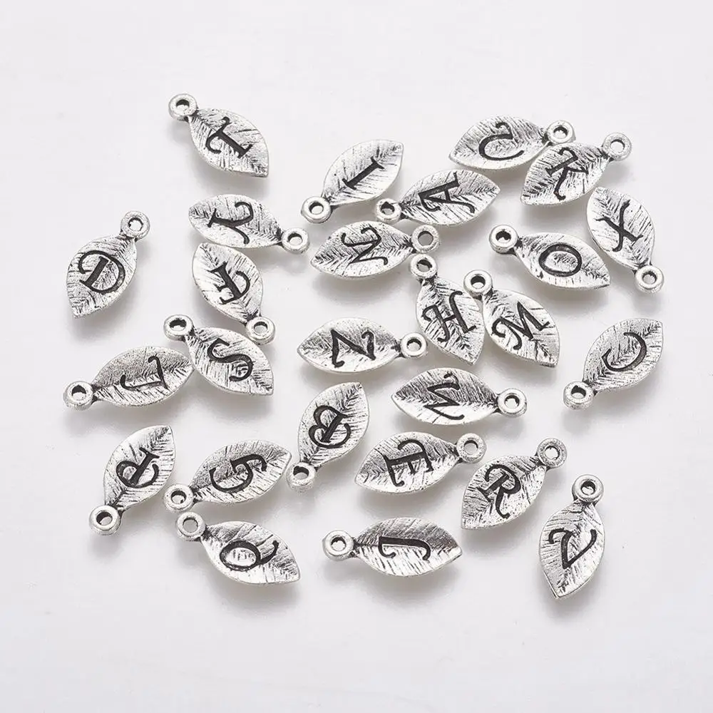26 Pcs/Set Tibetan silver Initial Alphabet Letter Charm for DIY Jewelr Beads