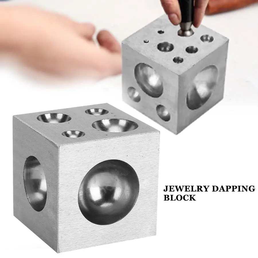 18 Hole Dapping Block High Hardness Silver Gold Metal Jewelry Making Processing Goldsmithing Tools Square | Украшения и