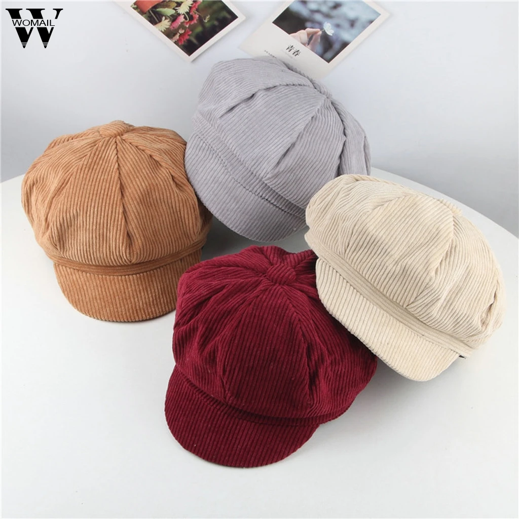 

Womail Hat Winter Children Fashion Solid high quality Corduroy Retro beret cap Casual new Wild Soft beret enfant