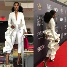 Комбинезоны Выпускные платья v-образный вырез длинный рукав в арабском стиле аппликация официальное вечернее платье Длинные Вечерние наряды Robe De Soiree