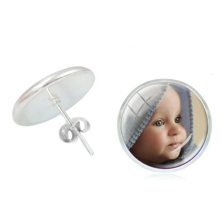 Handmade Personality Photo Family Portrait Children Dad Mom Brothers Sisters Parents Stud Earrings Customized | Украшения и
