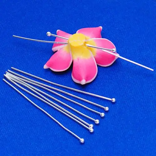 1.5inch silver color Plated Round Ball Dot Headpins Head Pins Hair Pins Hair Decor Styling Tools Accessories Pack of 50PCS