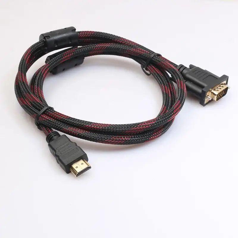 Full HD HDMI Мужской до 15 Pin VGA разъем адаптер конвертер кабель для HDTV