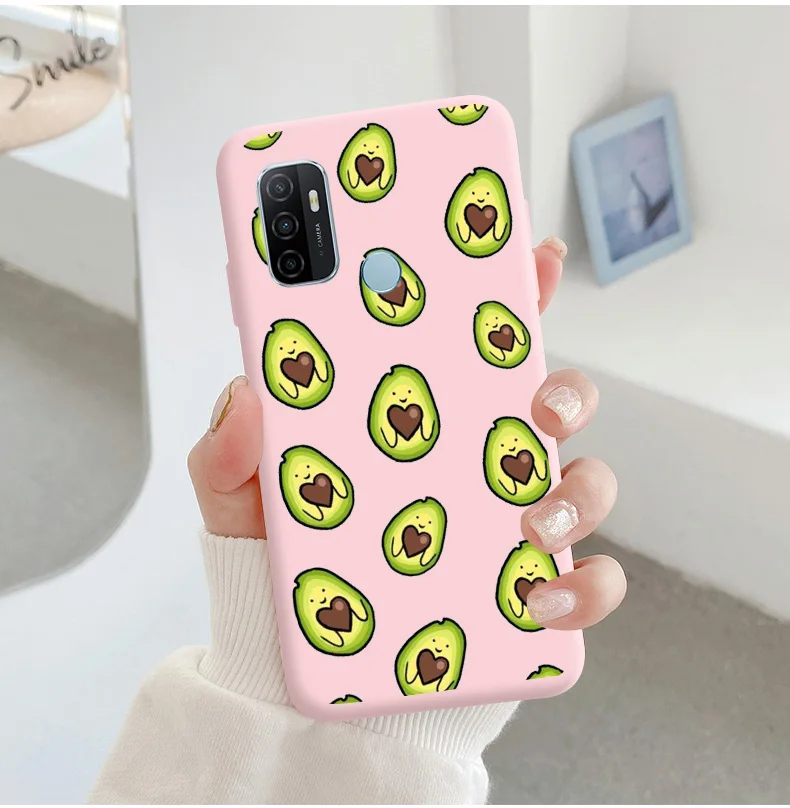 best case for oppo cell phone Avocado Phone Case For OPPO A32 A53 2020 A53S Cute Soft Silicone Back Cover For OPPO A53 5G Candy TPU Soft Back Cover oppo mobile cover