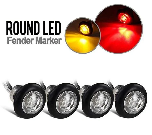 10X Amber 3//4/"Round LED Bullet Clearance Side Marker Light For Truck Trailer RV