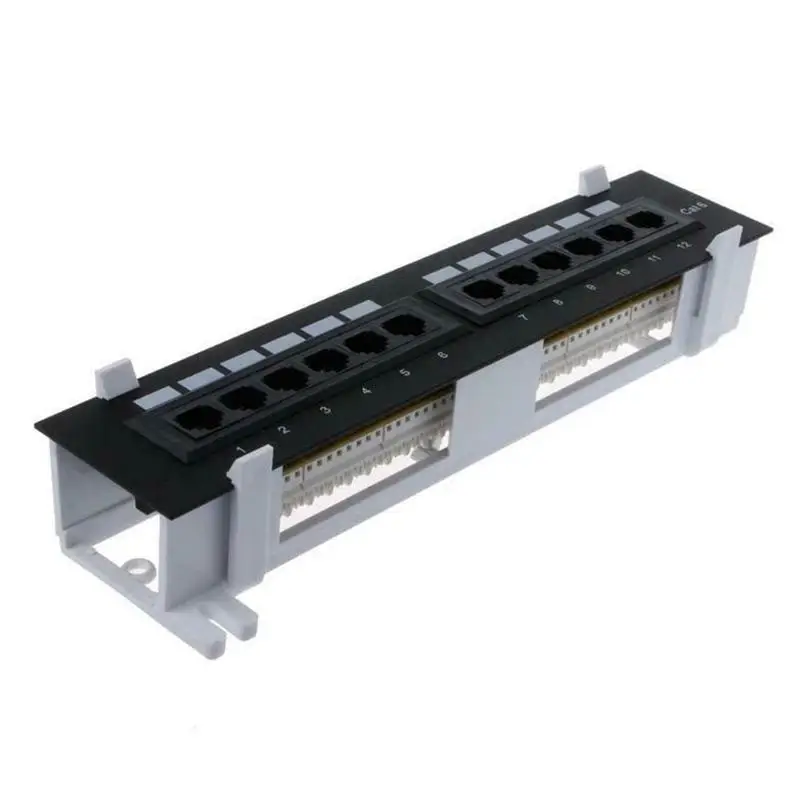12-port unshielded modelo sobre-testado com suporte rj45