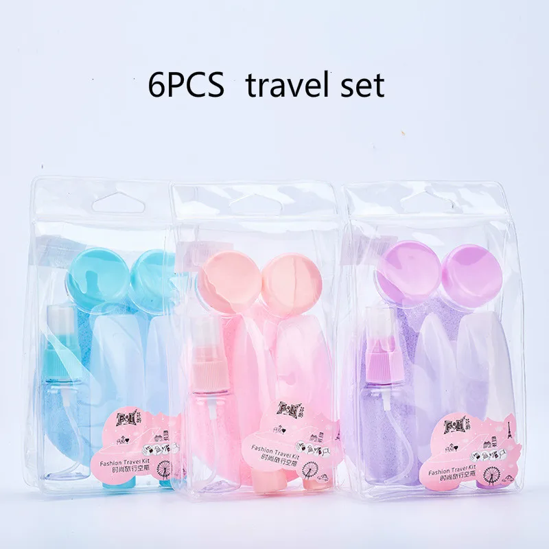 

6Pcs Mini Plastic Empty Make-up Cosmetics Container Travel Transparent Bottle Eyeshadow Makeup Face Cream Toothbrush Bottle