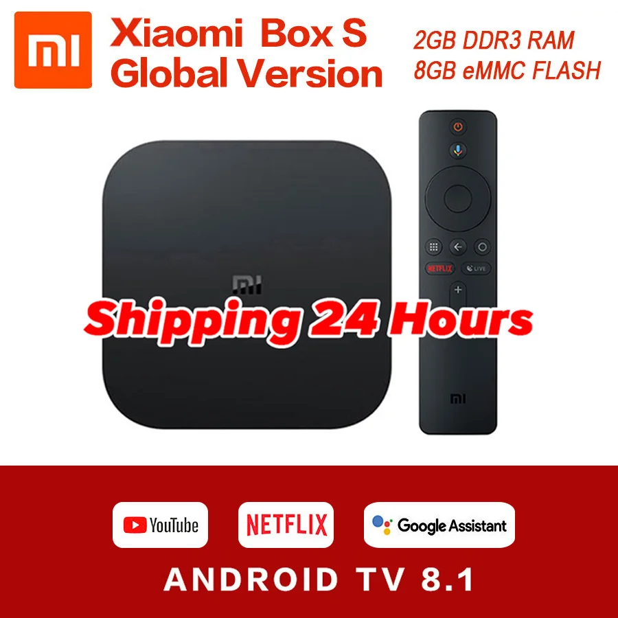 Netflix-Set Mi-Box 4-Media-Player Android Tv Xiaomi Global Original Google Cast WIFI
