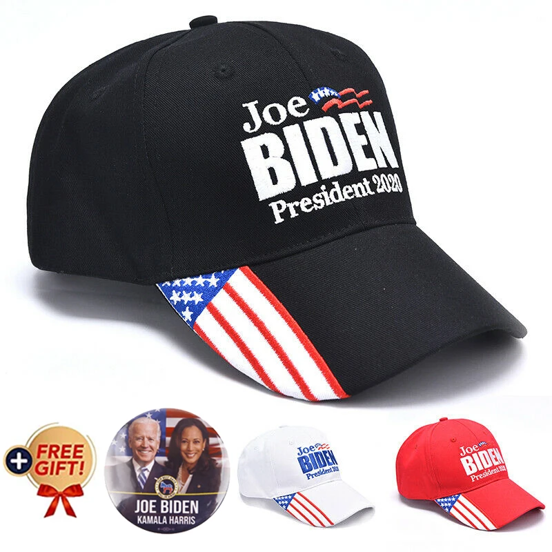 

Joe Biden For USA President 2020 Embroidery Baseball Cap Adjustable Hat With Brooch Free Gift