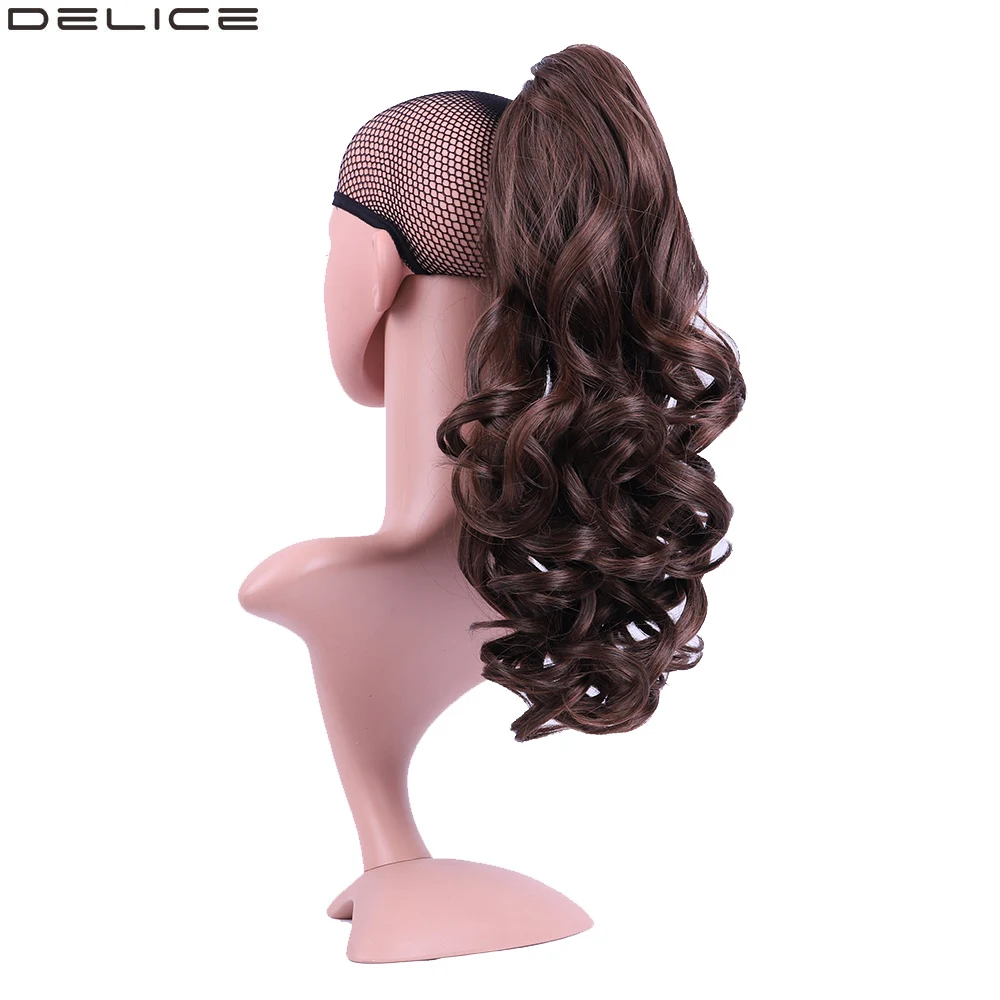

Delice 20" Women's Curly Long Ponytail Elastic Drawstring Chignon Horse Tail High Temperature Fiber Synthetic Hair Ponytails