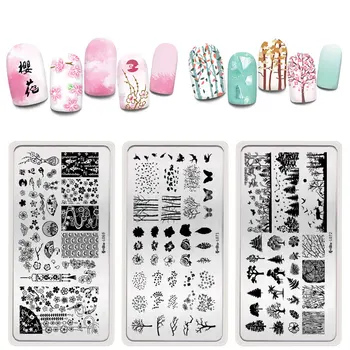 

1 Pc Flower Chinese Nail Art Stamping Plates Rectangle Nail Art Stamping Image Plates Skull Rose Nail Art Tools