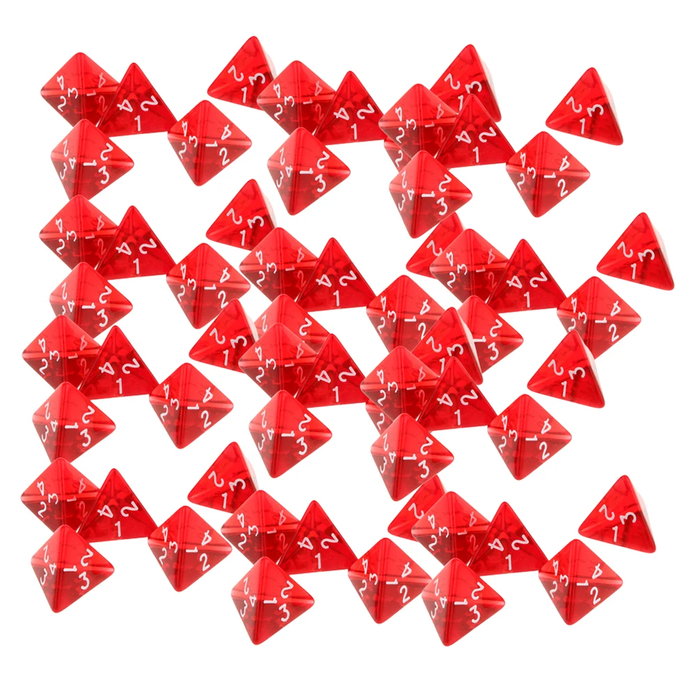 20mm 4 Sided Polyhedral Dice Acrylic D4 DND RPG Dice Transparent Red Board Games Math Teaching Set with Bag game dice dice set acrylic dice dice bag