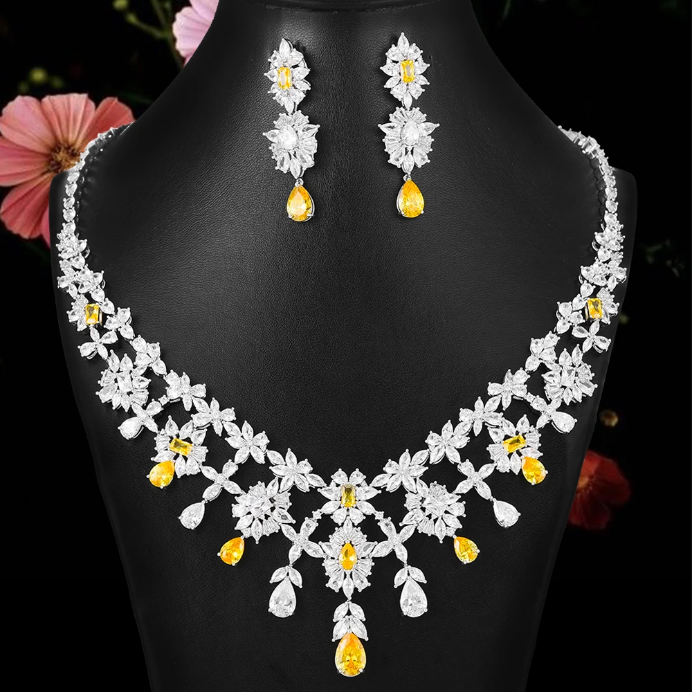 

GODKI 2020 Luxury Shiny Crystal Pendant Necklace Pendant Earrings for Women Wedding Bridal Crystal Dubai PARTY WEDDING Jewelry
